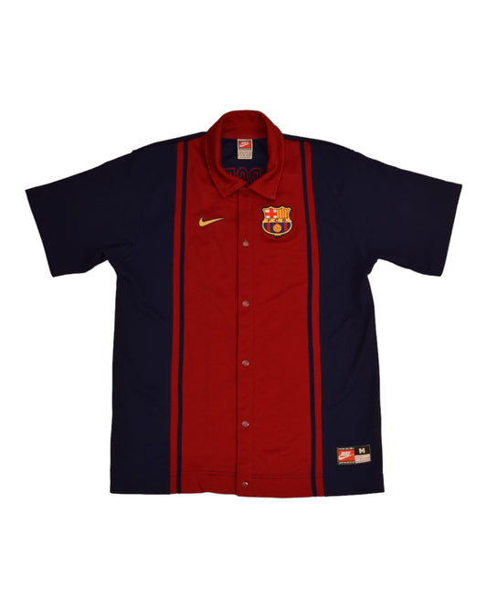 Ultra Rare FC Barcelona Nike Team 1998 Baseball Jersey Football Shirt Size M Red Blue