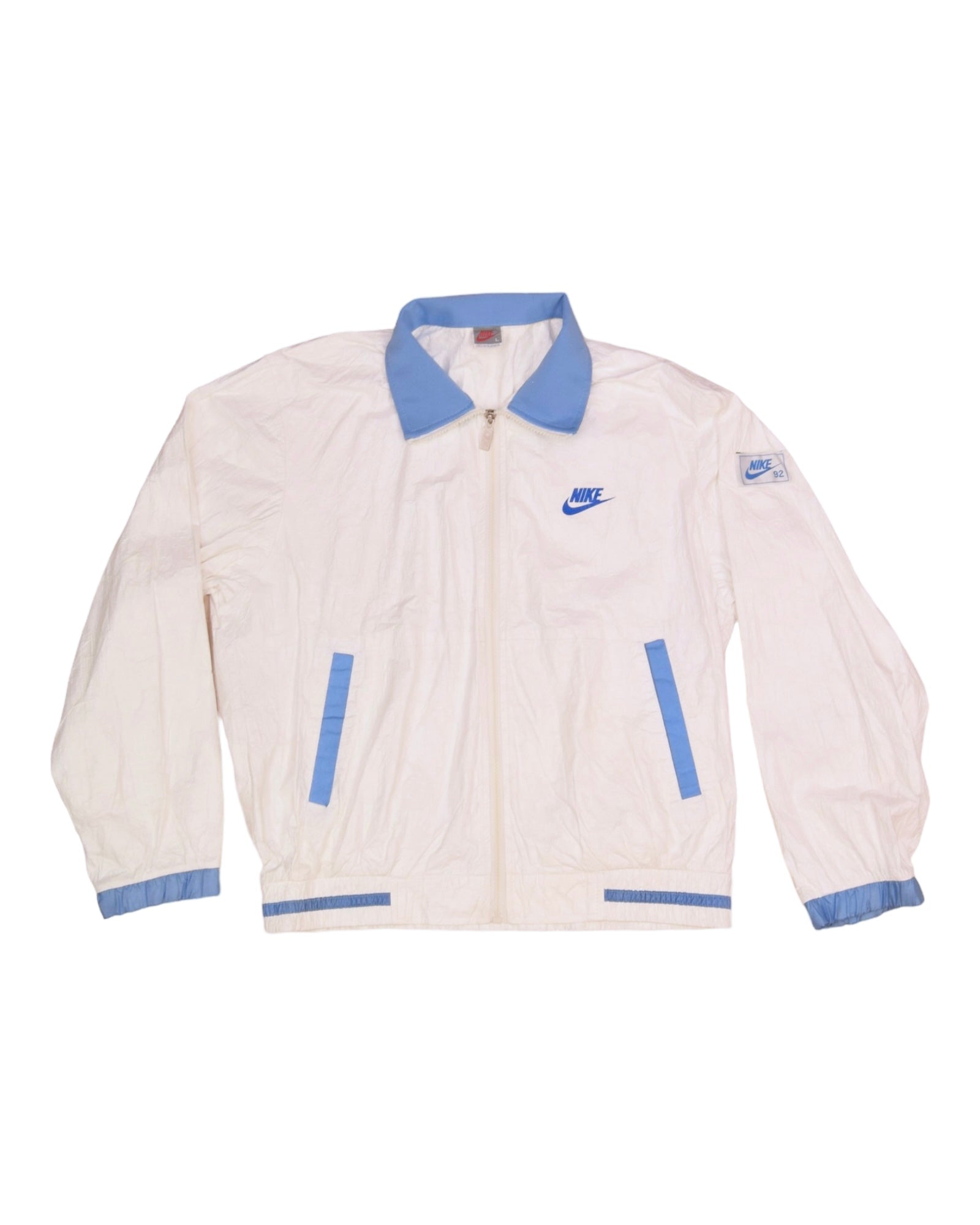 Vintage Nike 1992 Olympics Jacket Size L Made in Korea White Barcelona 1992 Seoul 1988 Los Angeles 1984 Moscow 1980 Montreal 1976 Munich 1972 Mexico City 1968 Tokyo 1964 Rome 1960