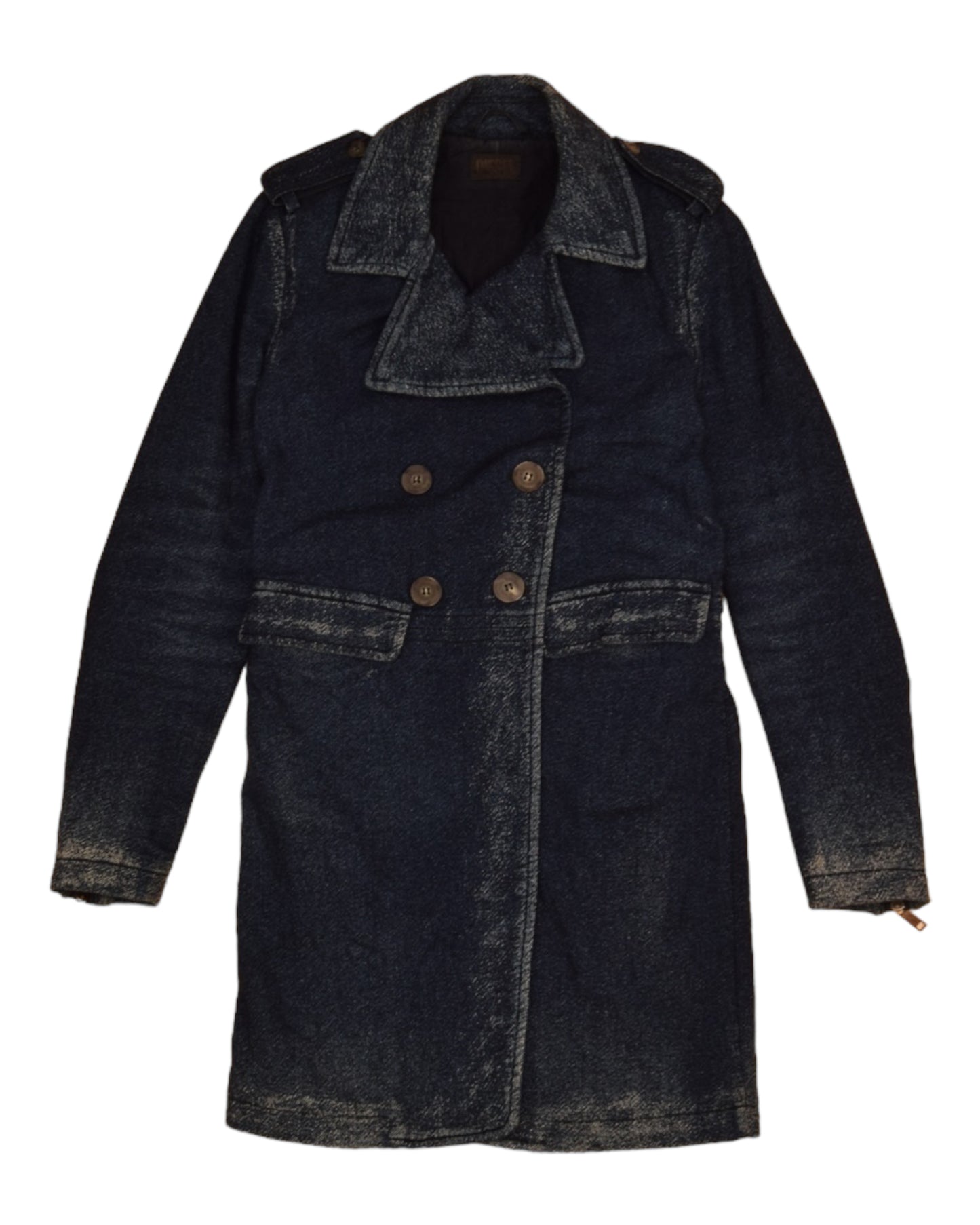 Y2K Diesel Denim Trench Coat Size XXS-XS Made in Italy