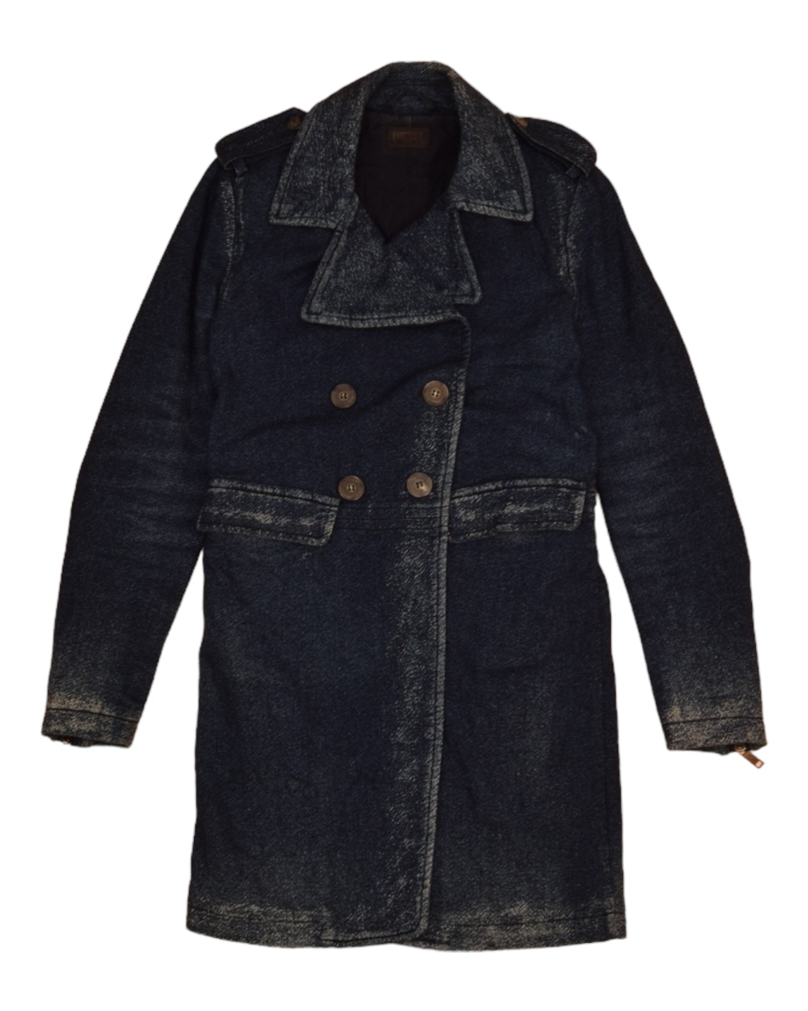 Y2K Diesel Denim Trench Coat Size XXS-XS Made in Italy