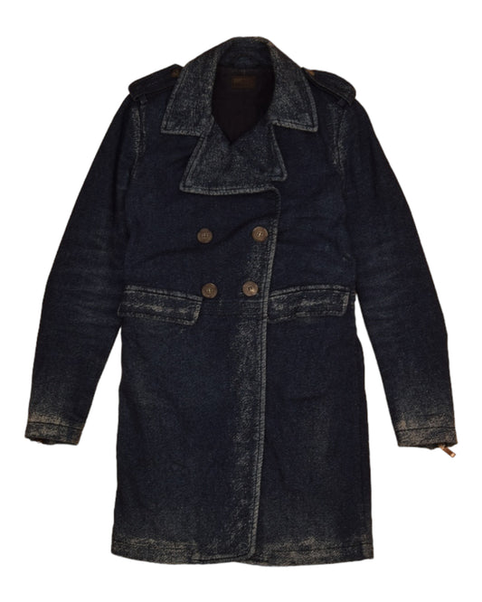 Y2K Diesel Denim Trench Coat Size XXS-XS Made in Italy