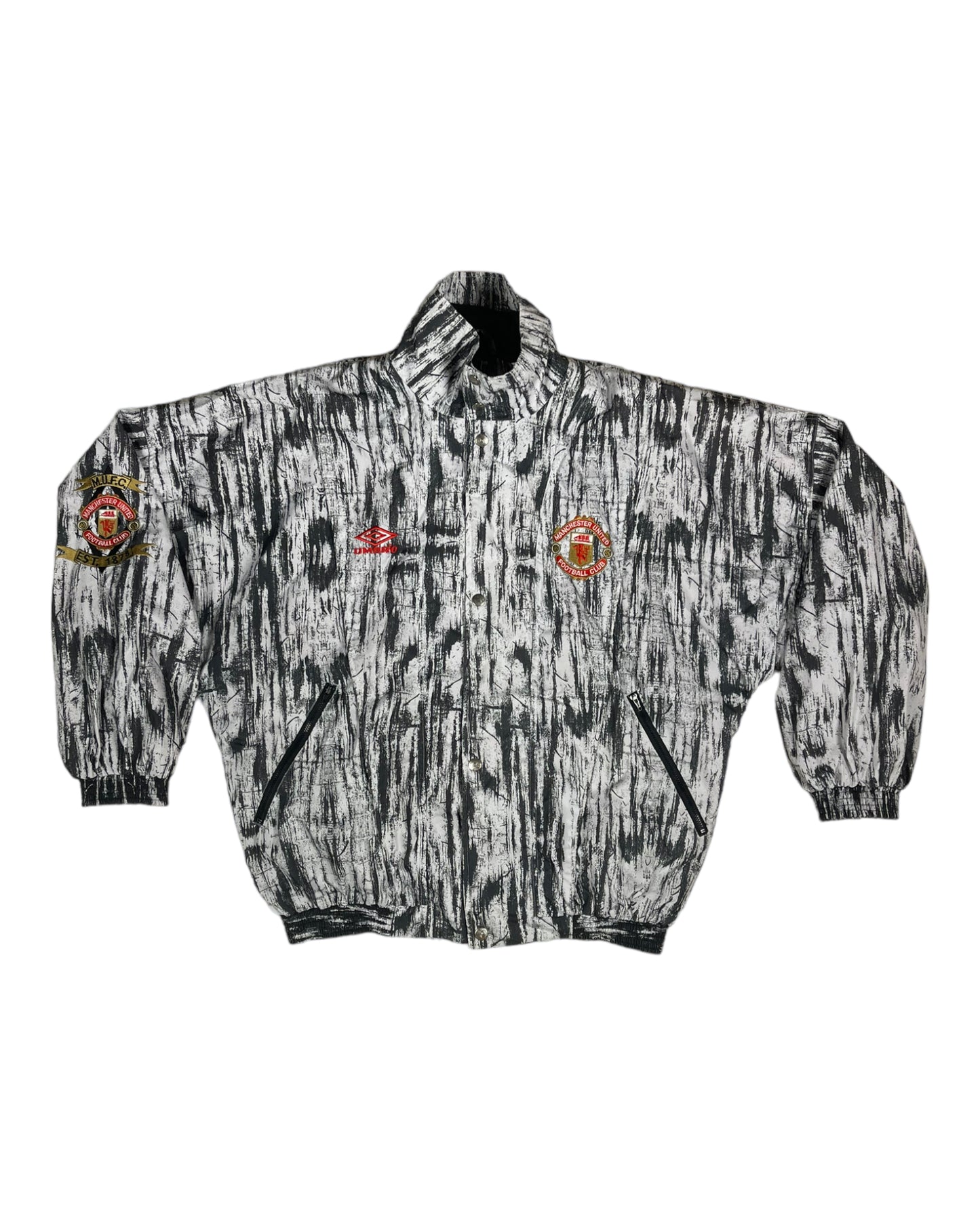 Vintage 1992 - 1993 Manchester United Umbro Jacket Size L Abstract Pattern