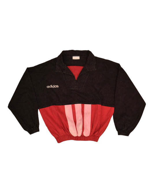 Vintage 90's Adidas Boxy Sweatshirt Drill Top 100% Cotton Heavy Cotton Workwear Fabric Size Made in UK Size S - M