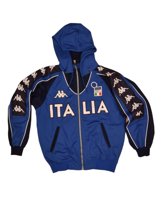 Italy Italia Kappa 1999 - 2000 Hooded Jacket Made in Italy Blue Size M