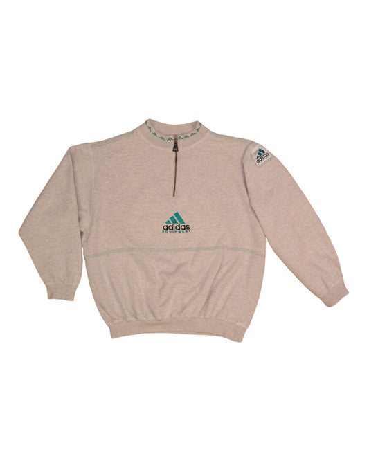 Vintage 90's Adidas Equipment 1/4 Zip Sweatshirt Grey Size L-XL