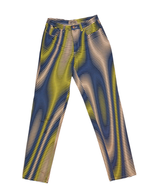 90's Versace Jeans Couture Opt Art Psyhadelic Geometric Stretch Made in Italy High Waist