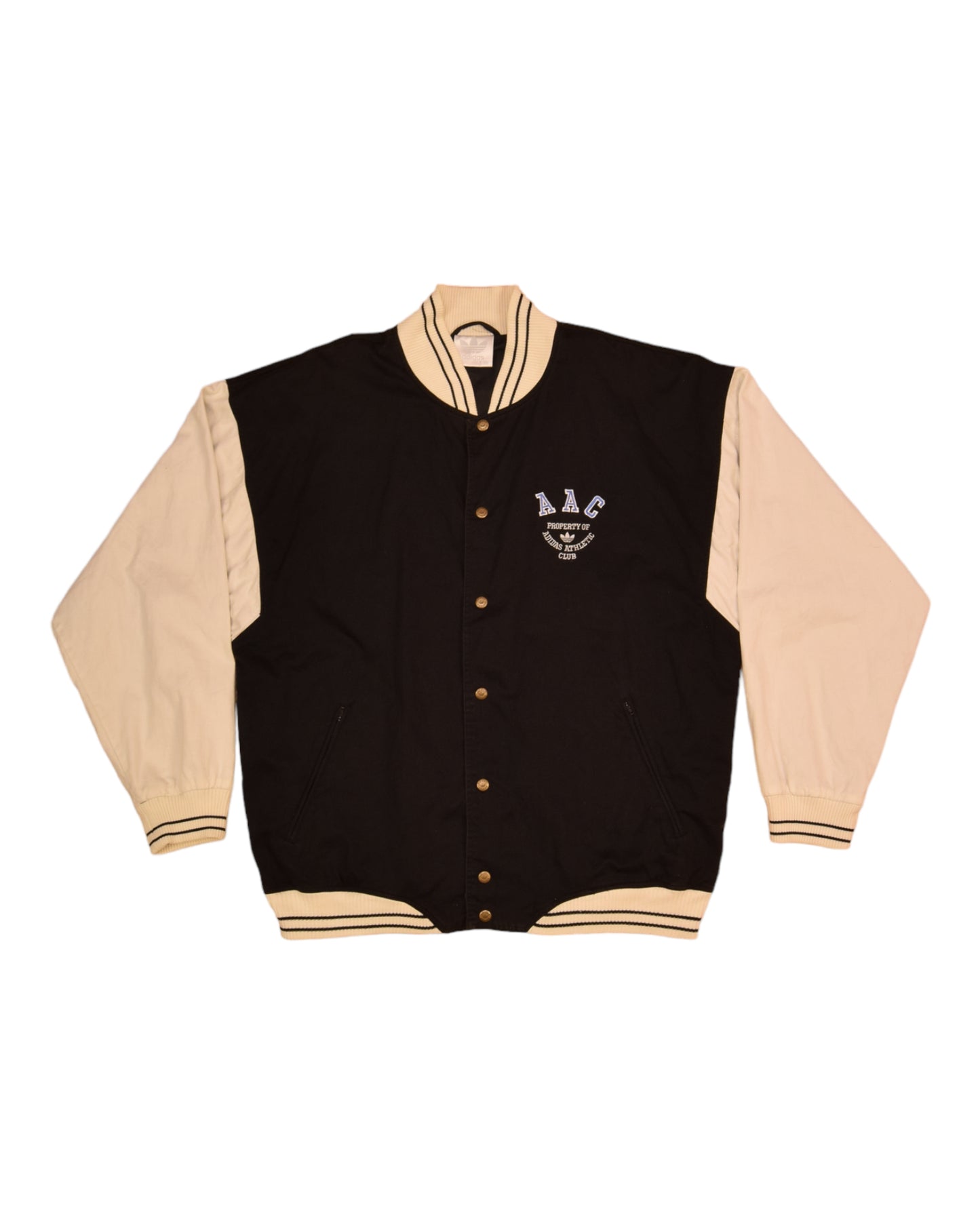 Vintage 90's Adidas Thin Varsity College Jacket AAC Property of Adidas Athletic Club Size L-XL