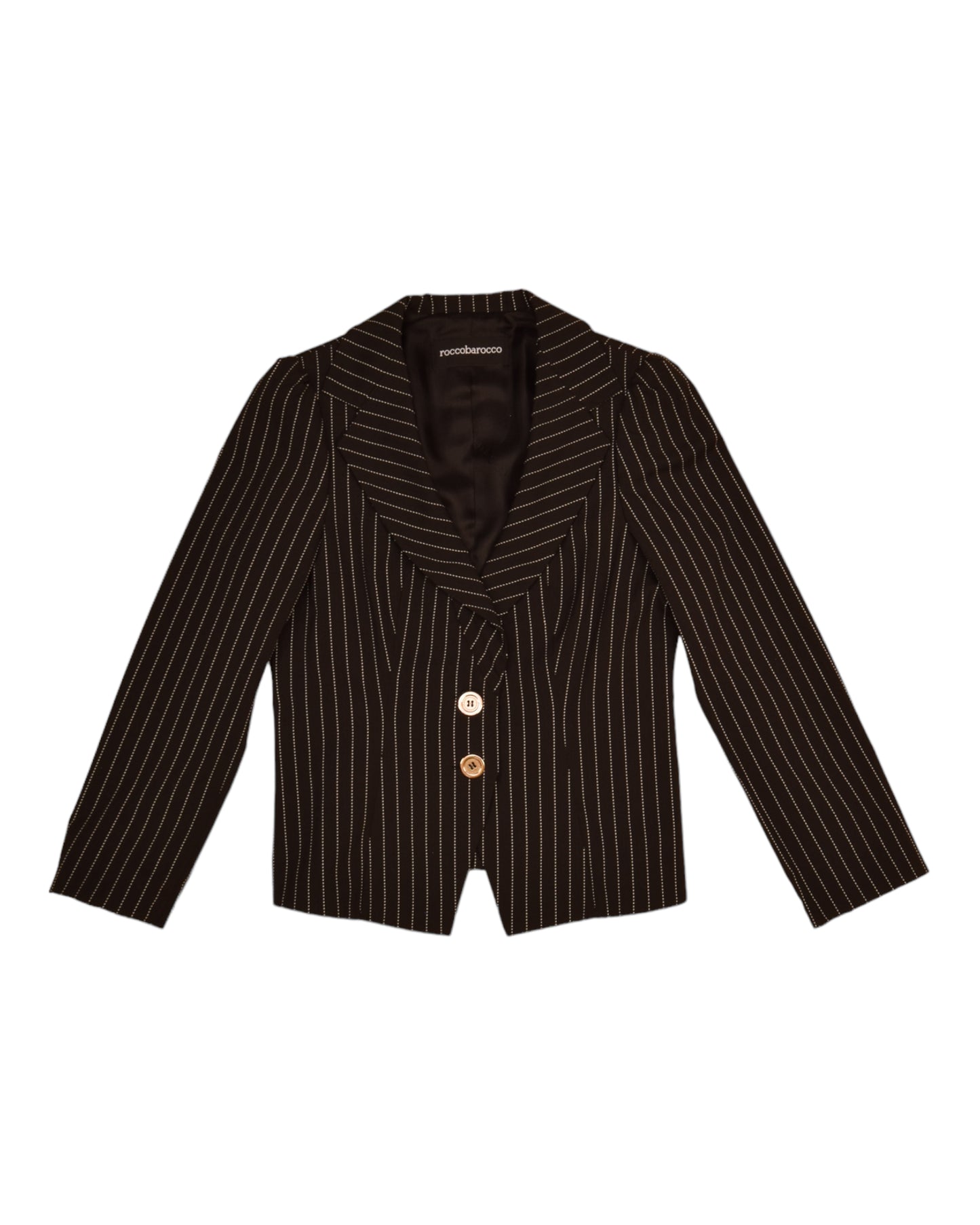 Y2K 2000's RoccoBarocco Blazer Made in Italy Black With White Stripes