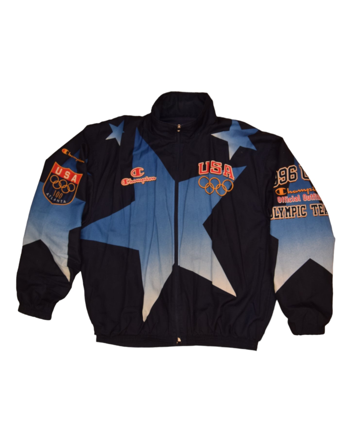 USA Atlanta 1996 Champion Jacket Official Outfitter Olympic Team Size XXL Blue