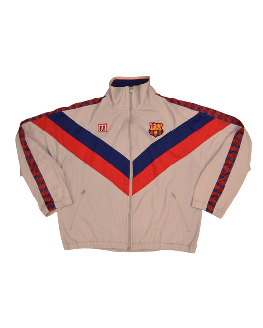 FC Barcelona Meyba 1984-1989 Jacket Size Grey Red Blue Made in Spain Size L-XL