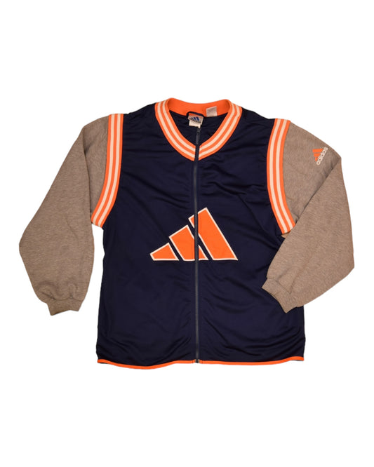 Vintage 90's Adidas Jacket With Detachable Sleeve Size L Blue Grey Orange