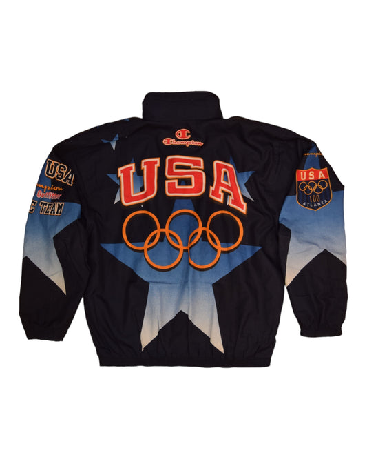 USA Atlanta 1996 Champion Jacket Official Outfitter Olympic Team Size XXL Blue