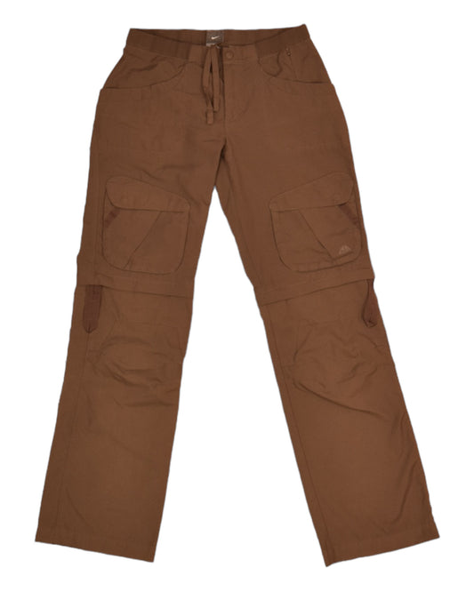 Y2K Nike ACG Trail Hiking Zipoff Cargo Pants Size S Low Waist Multi Pocket Polyester Women