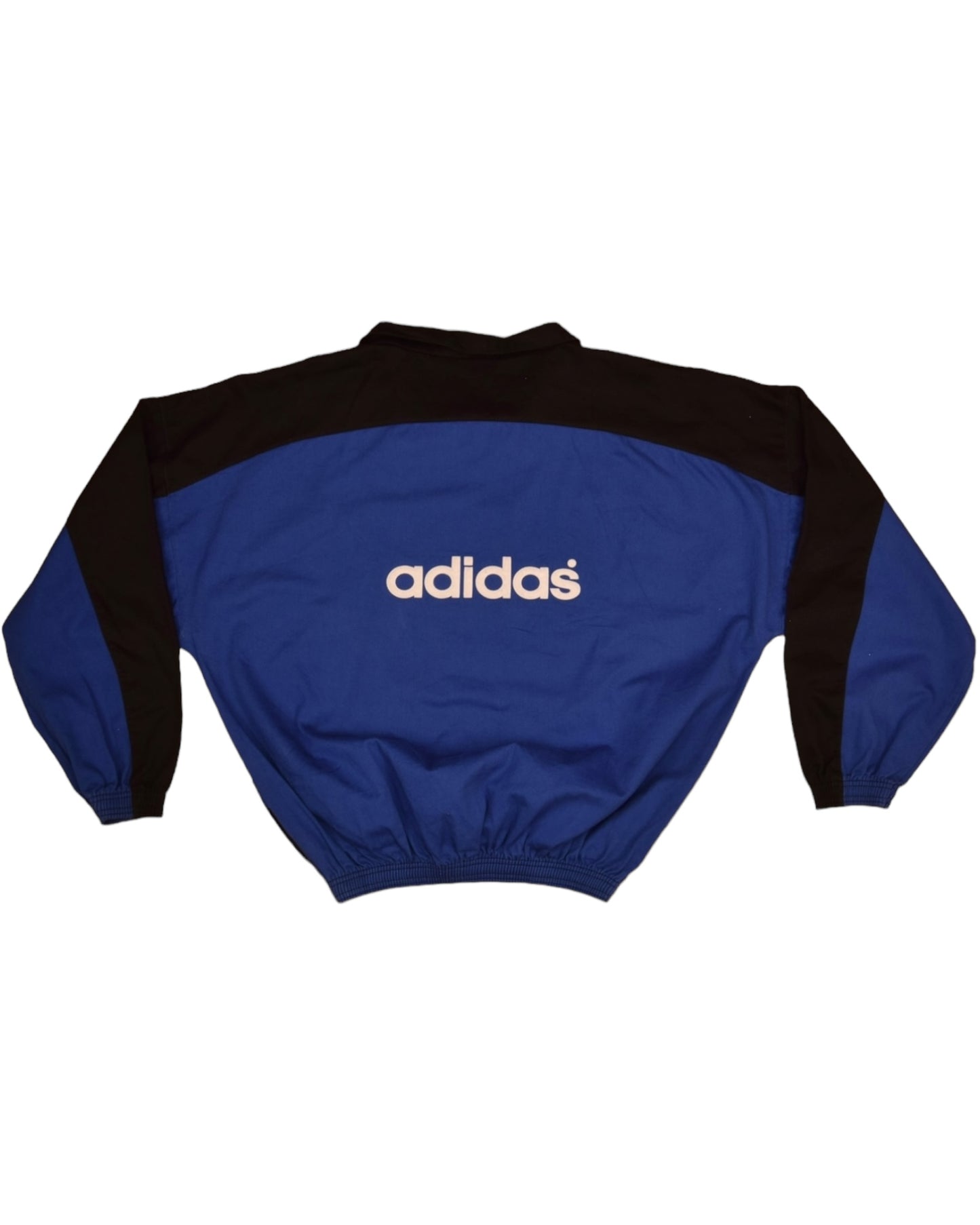 Vintage Glasgow Rangers Adidas Dril Top Sweatshirt 1994 1995 McEwans Lager Made in UK Black Blue Cotton Size 44/46 XL