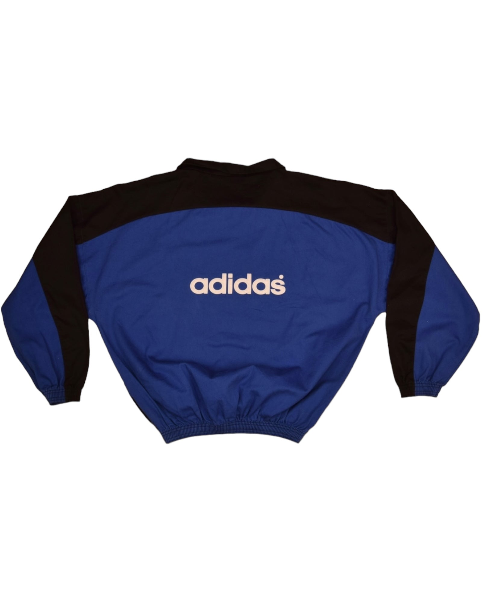 Vintage Glasgow Rangers Adidas Dril Top Sweatshirt 1994 1995 McEwans Lager Made in UK Black Blue Cotton Size 44/46 XL