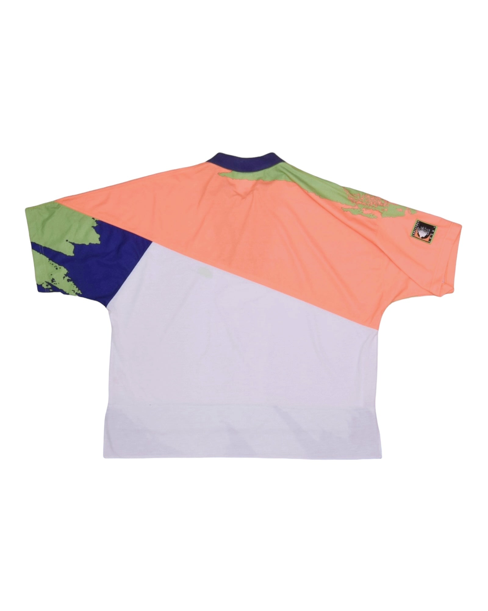 Vintage 90's Nike Challenge Court Tennis Boxy Zip Polo Shirt Size L Green Orange Blue Made in Italy Andre Agassi