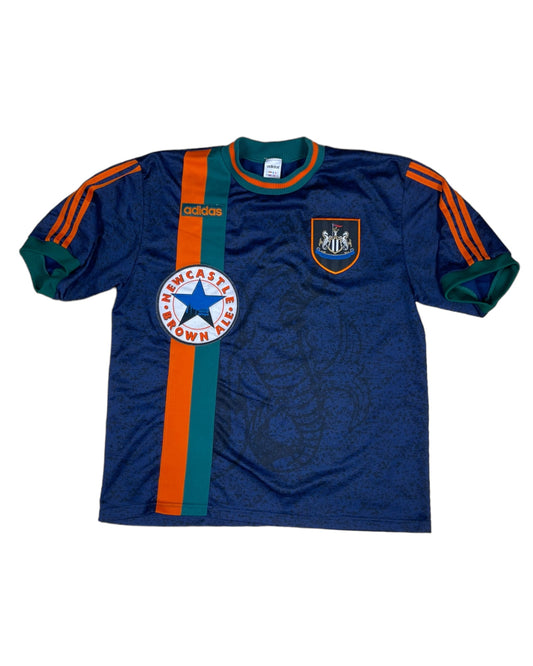 Vintage Newcastle United Adidas 1997 - 1998 Away Football Shirt Brown Ale Blue Green Orange Made in UK
