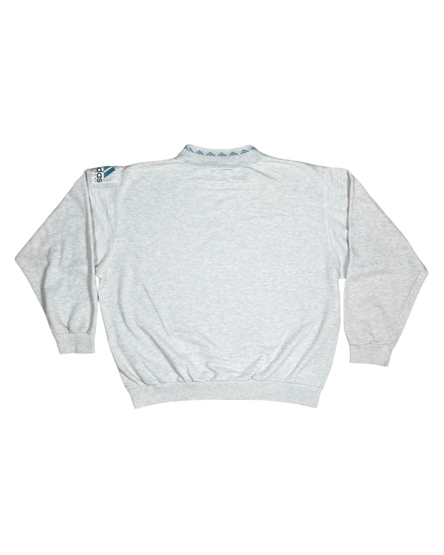 90's Adidas Equipment EQT Boxy Sweatshirt Crew Neck Grey Made in Germany Size XL - XXL