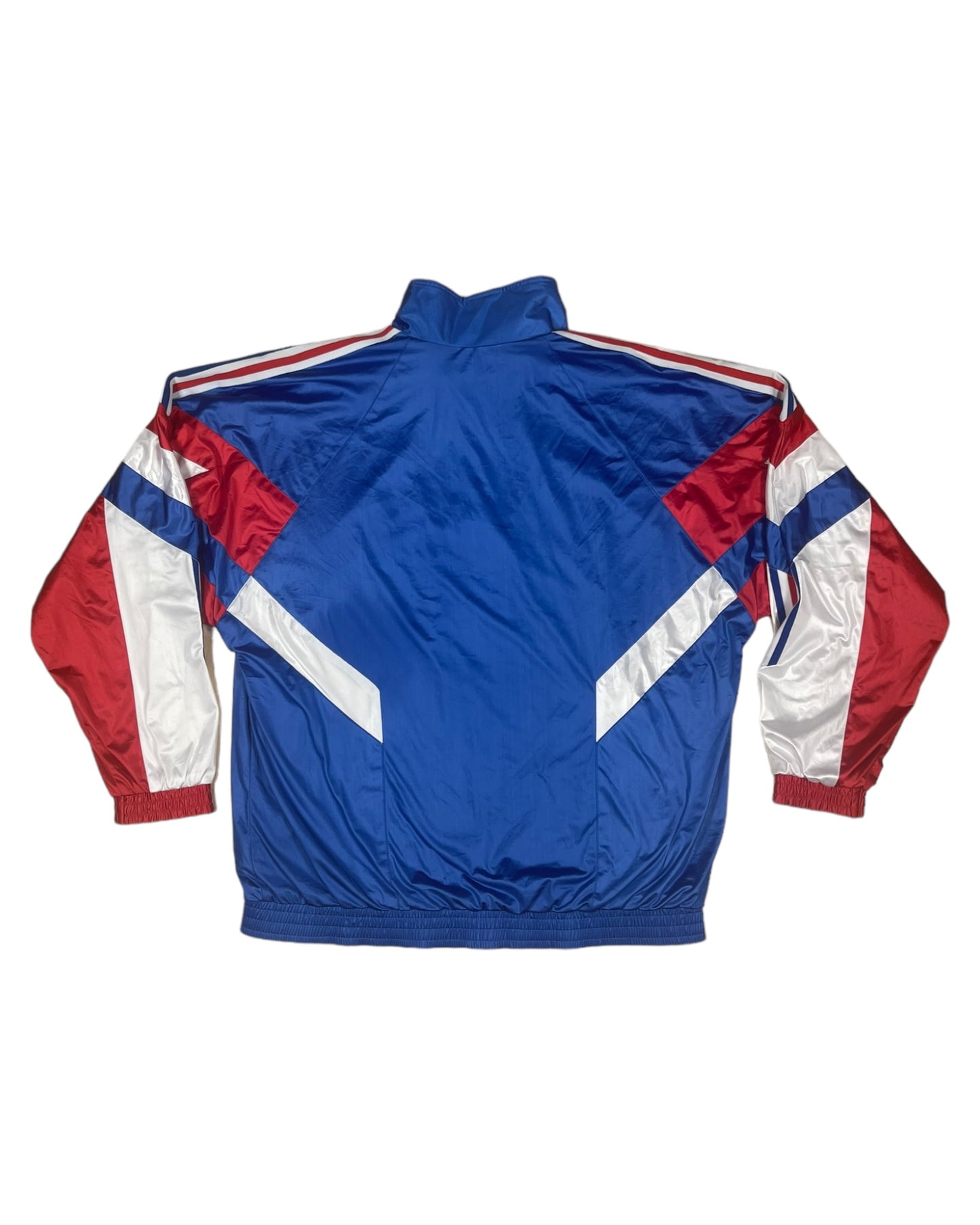 Vintage France Adidas Football Jacket Shell 1990 1991 - 1992 Made in Portugal Size L - XL Blue Red White