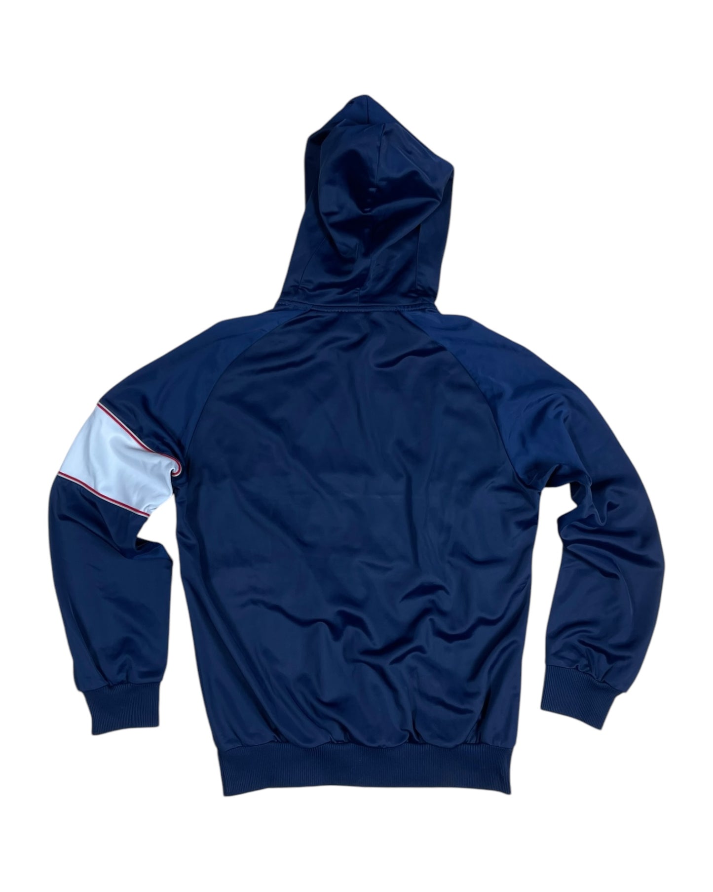 Vintage 80's Adidas Sweatshirt Hoodie Made in West Germany Quarter 1/4 Zip Blue White Polyester