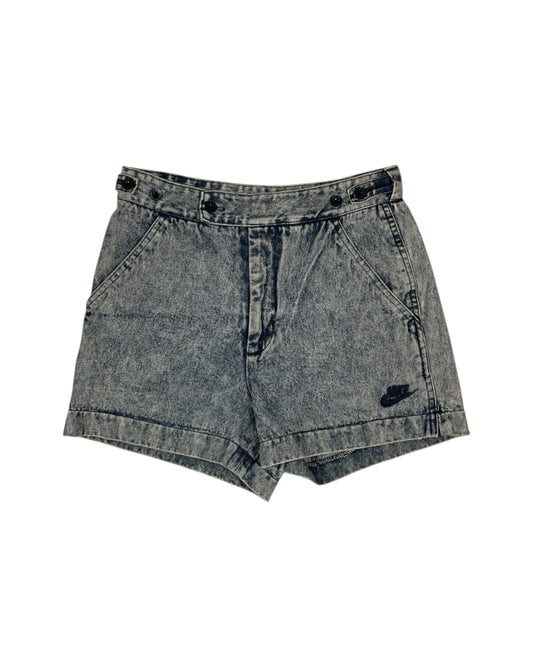 Vintage Nike Challenge Court Tennis Festival Shorts Acid Washed Denim Size 28 Andre Agassi Made in Hong Kong