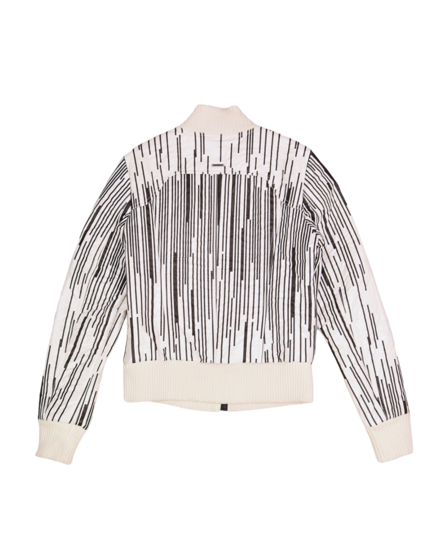 Y2K Diesel Jacket Nylon Abstract Pattern Black White Size S