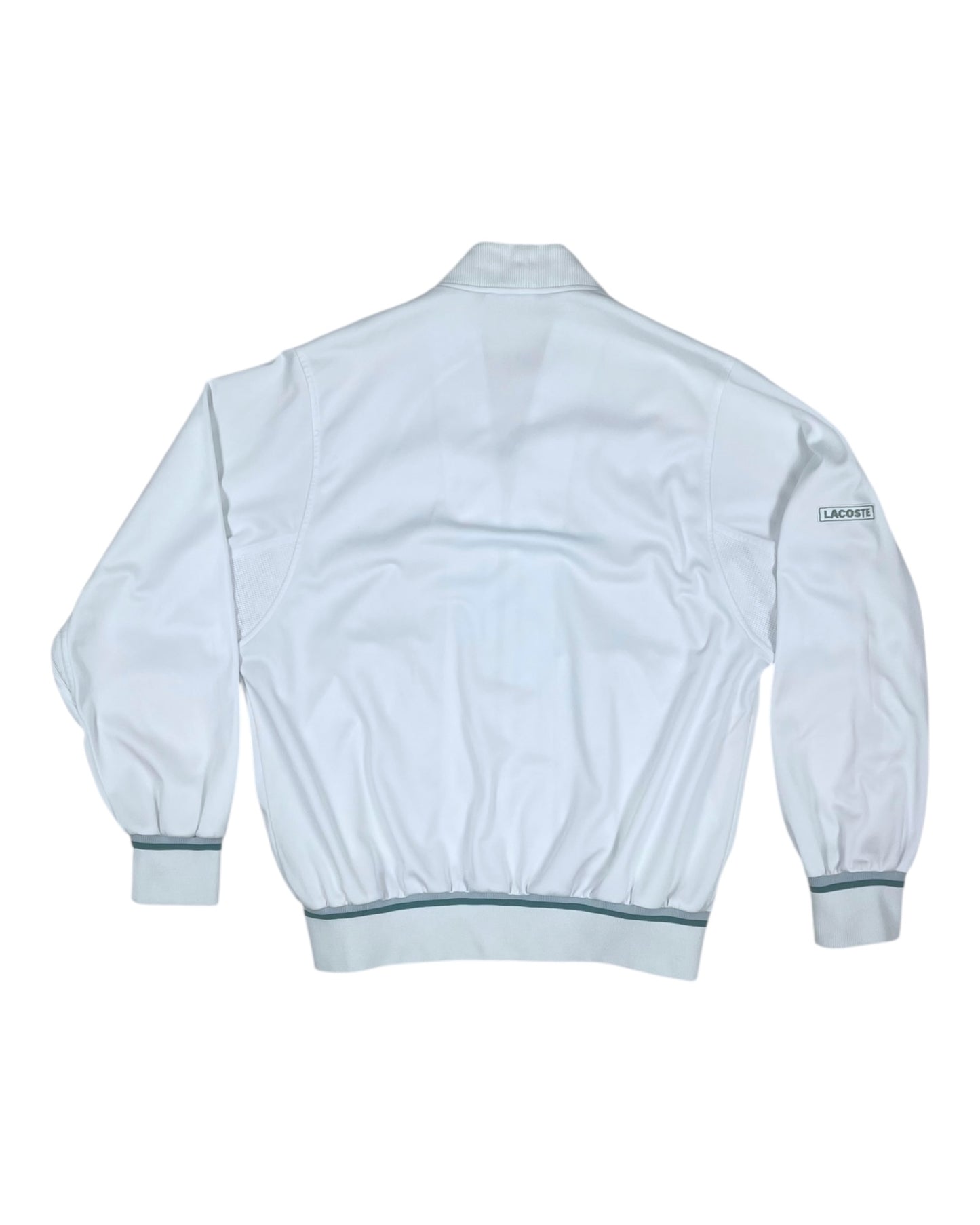 Vintage Lacoste Jacket Track Top Made in France Size M - L White Polyester