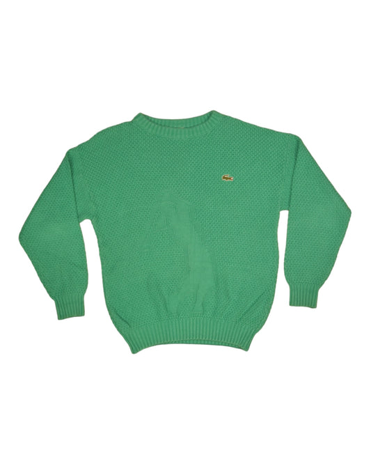 Vintage 80's Lacoste Chemise Made in France Green Golf Player Size S-M Cotton