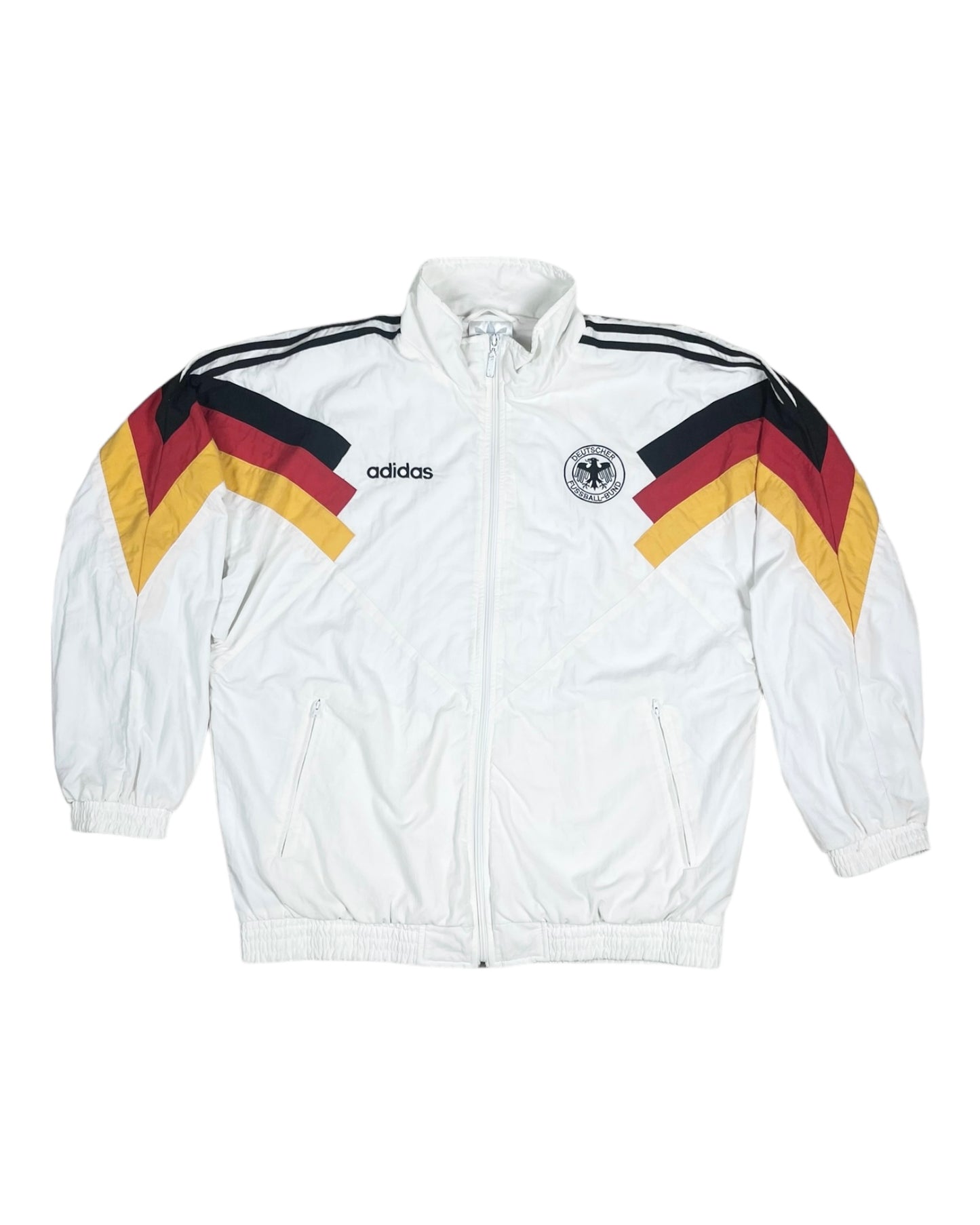 Vintage Germany Deutschland Adidas Jacket / Shell 1992 1993 1994 White