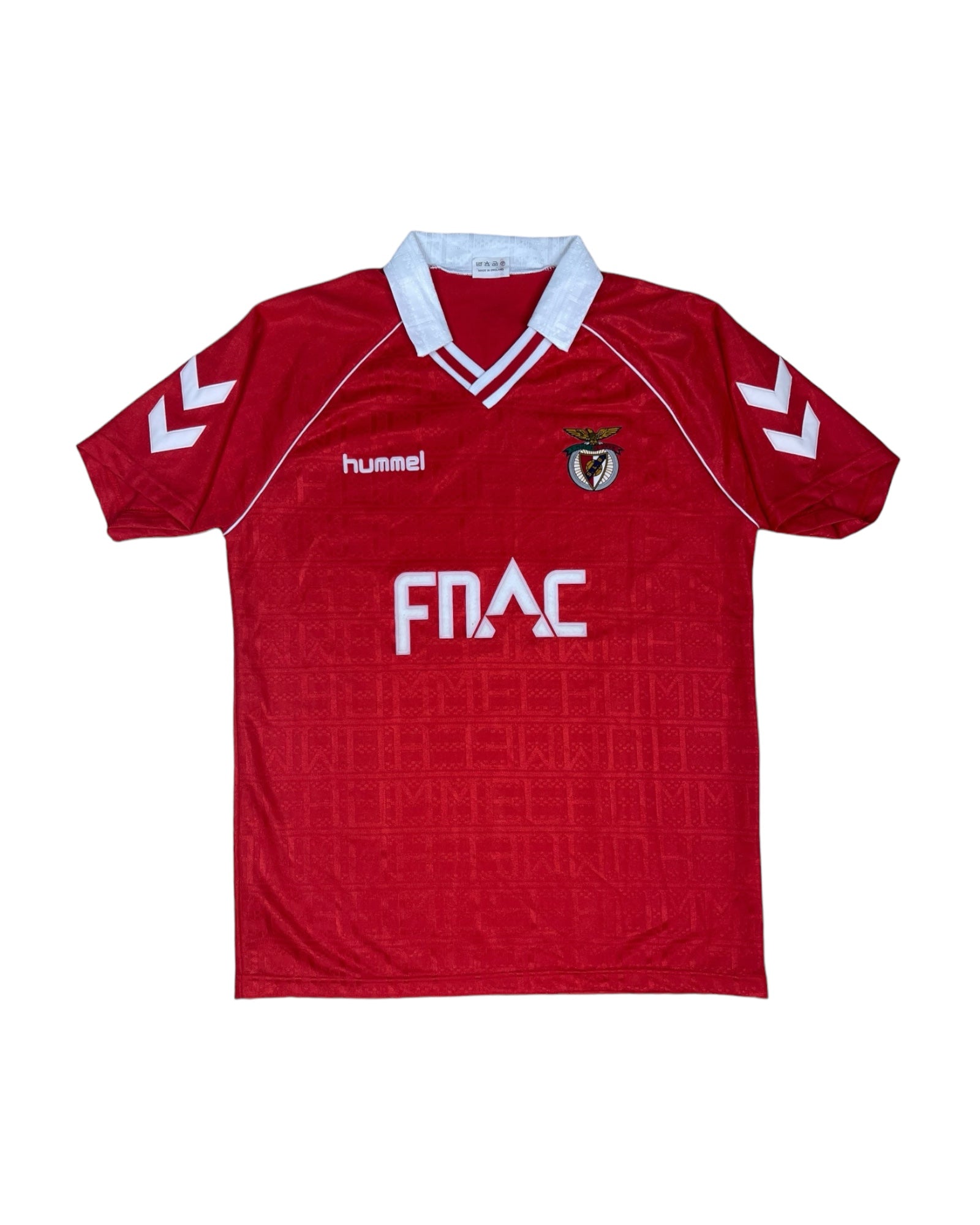 Vintage Benfica Lisbon Lisboa Hummel 1990 1991 Home Football Shirt Red Size L Made in England FNAC SLB