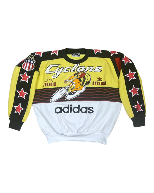 Rare Vintage 80's 90's Adidas Take Off Cyclone Flushin Cycling 948 USA Size S-M Black Yellow White ASAP Rocky Janet Jackson