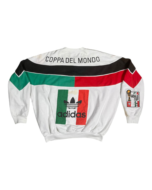 Rare Vintage 90's Adidas Coppa Del Mondo Italia 90 World Cup 1990 Sweatshirt Crewneck White Green Red Black