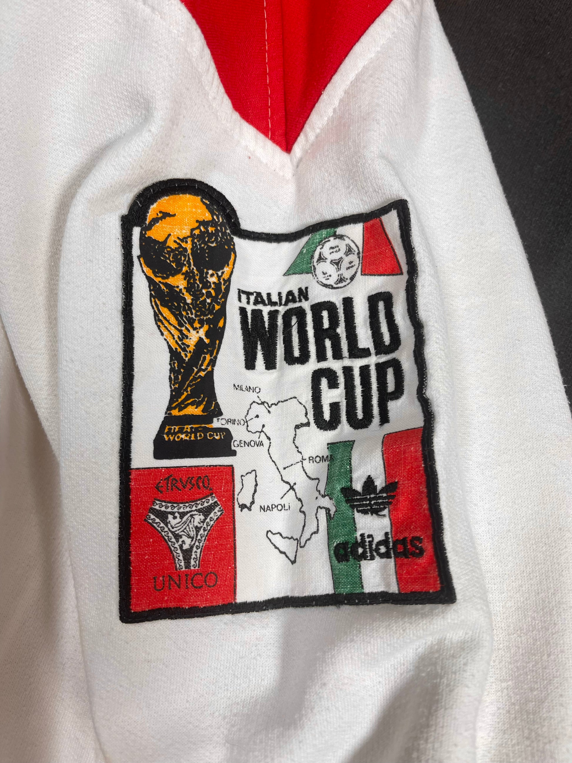 Rare Vintage 90's Adidas Coppa Del Mondo Italia 90 World Cup 1990 Sweatshirt Crewneck White Green Red Black