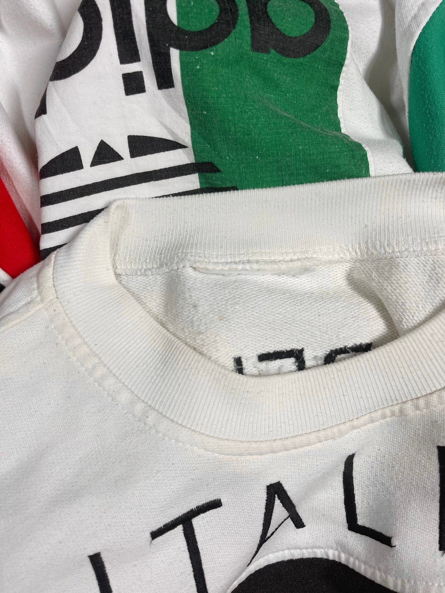 Rare Vintage 90's Adidas Coppa Del Mondo Italia 90 World Cup 1990 Sweatshirt Crewneck White Green Red Black