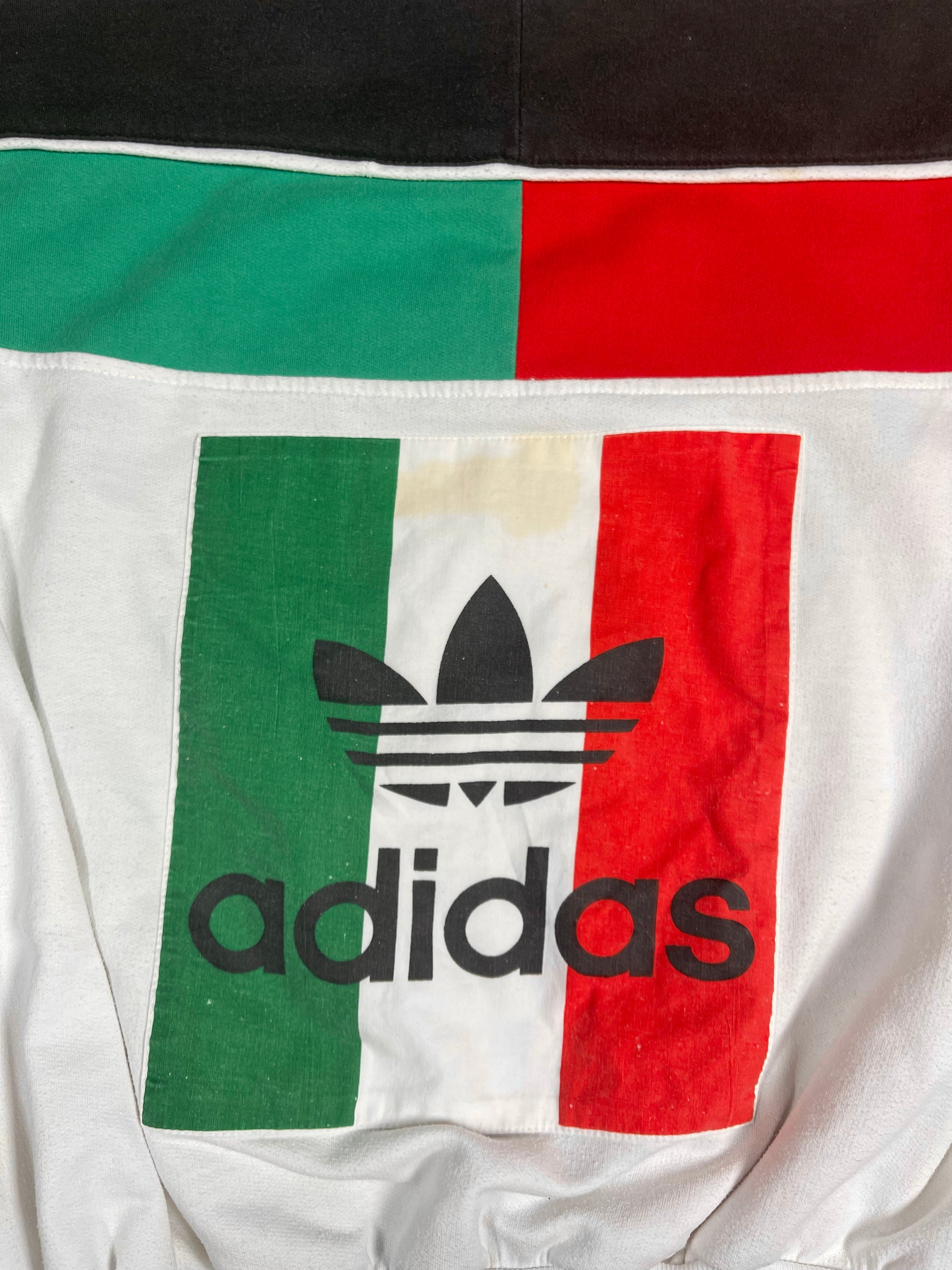 Rare Vintage 90's Adidas Coppa Del Mondo Italia 90 World Cup 1990 Sweatshirt Crewneck White Green Red Black
