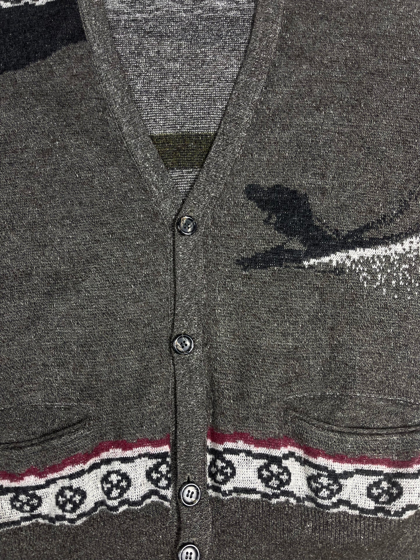 Vintage 80's Hugo Boss Ski Cardigan Made in West Germany Size M Virgin Wool