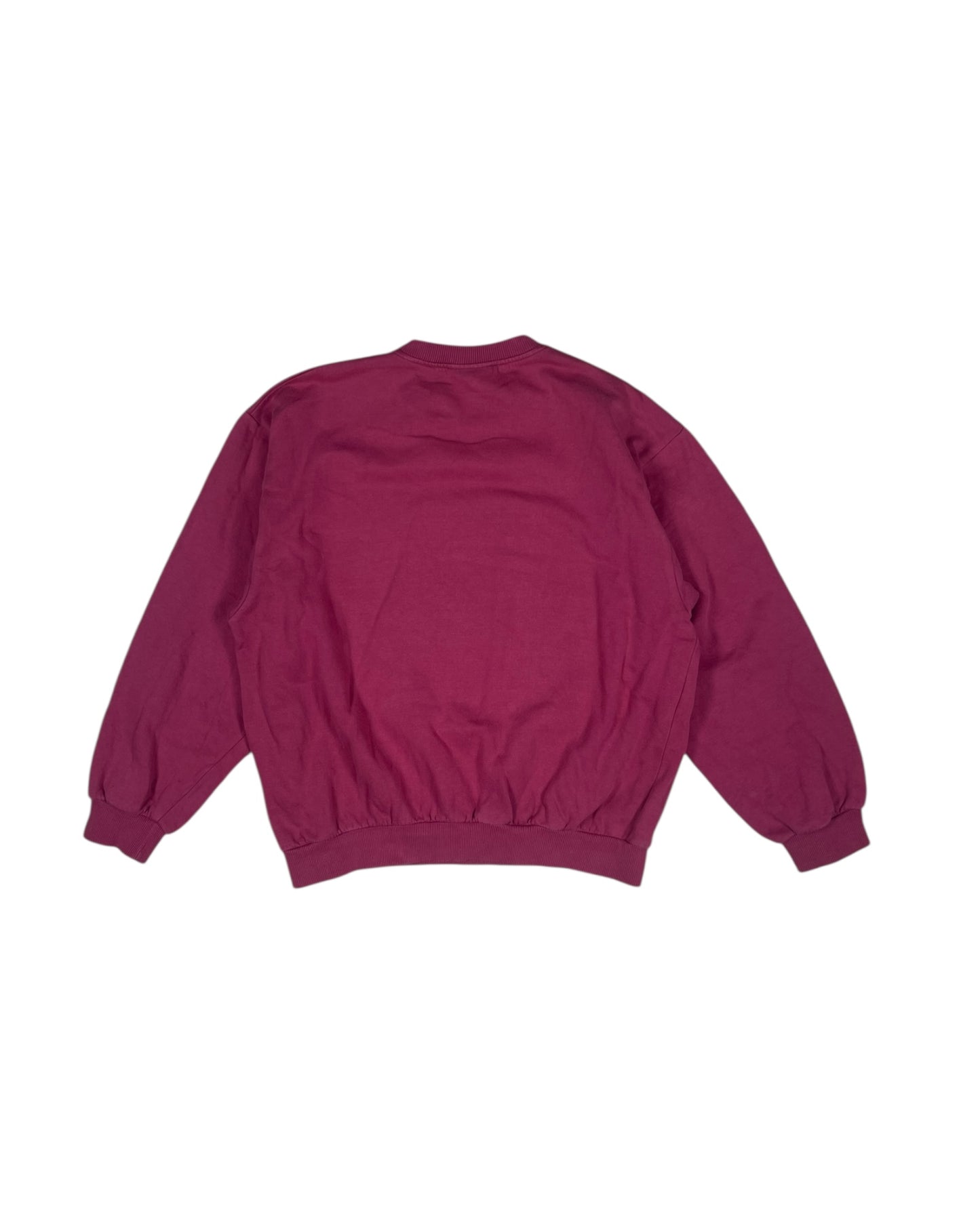 Vintage 80's Lacoste Chemise Boxy Embroidered Sweatshirt Crew Neck Burn Burgundy Size S - M Made in France 100% Cotton