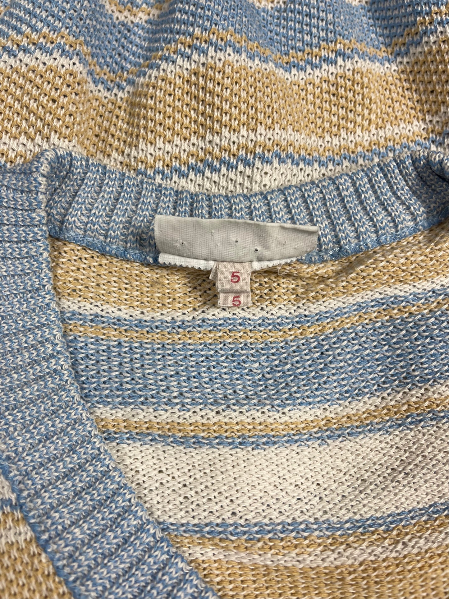 Vintage 80's Lacoste Chemise Jumper V Neck Made in France Size M Stripes