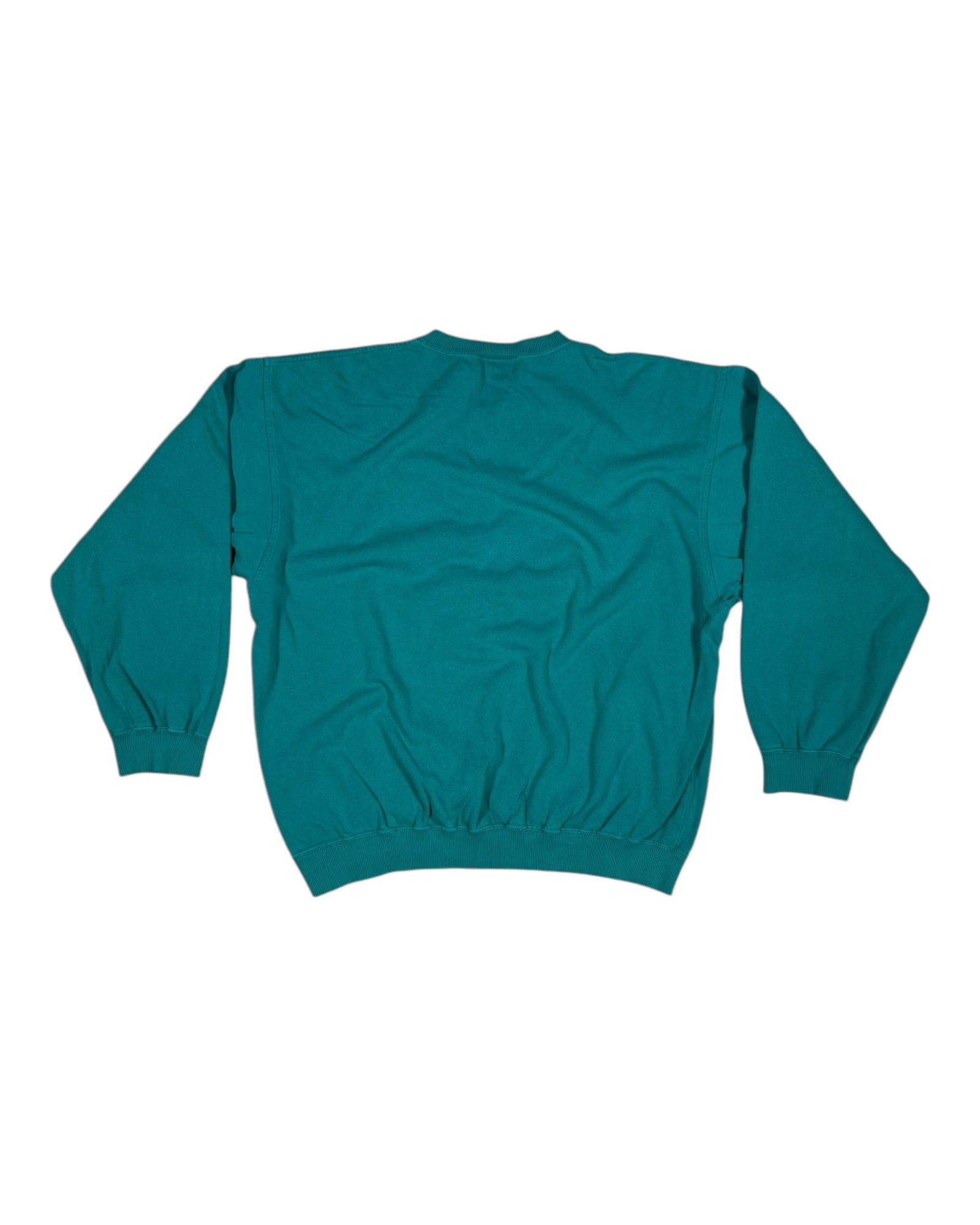 Vintage 80's Lacoste Chemise Sweatshirt Crew Neck Green Size M - L Embroidered Crest 100% Cotton