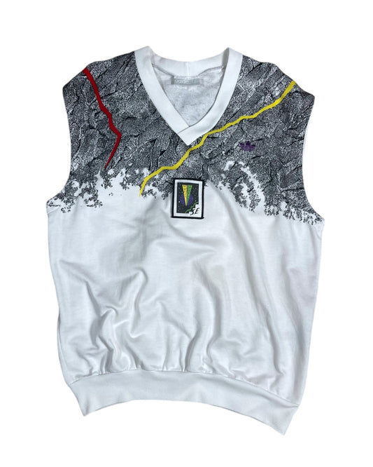 Vintage 80's Stefan Edberg Adidas Tennis Vest Made in Yugoslavia White Size M