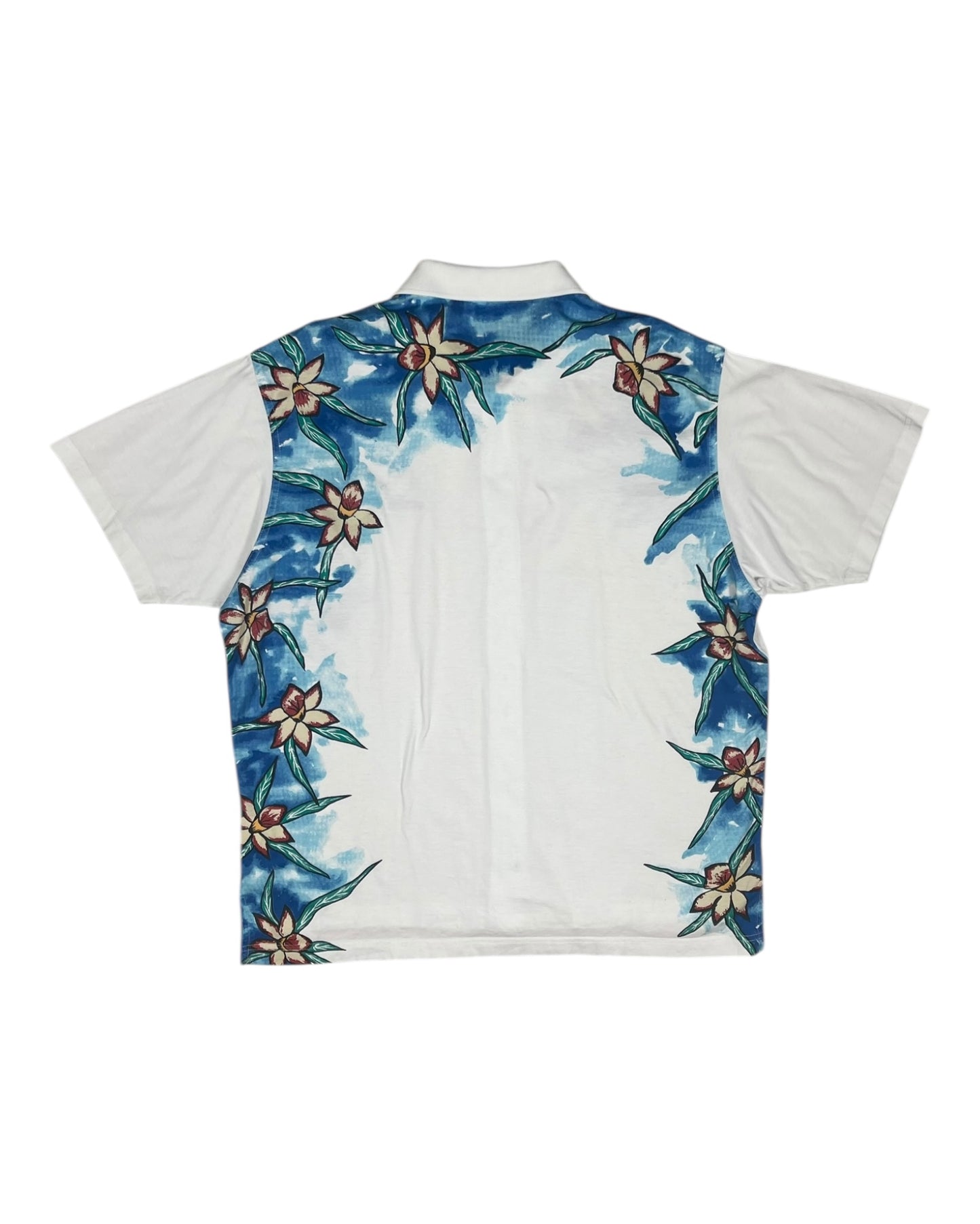Vintage 90's Adidas Steffi Graf Tennis Shirt Floral Botanical Pattern Cotton Size M-L