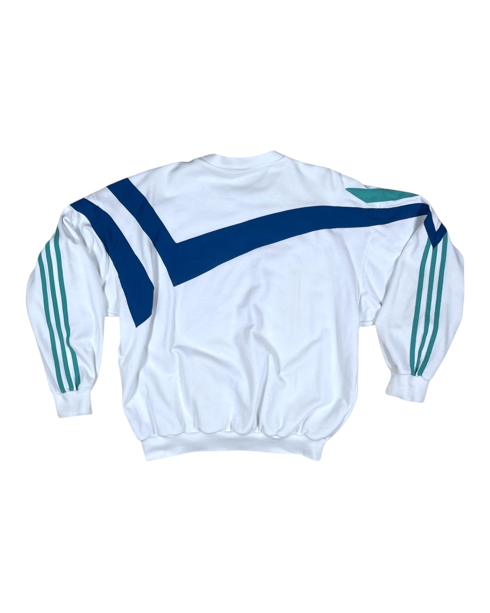 Vintage 90's Adidas Sweatshirt Crew Neck White Size M - L