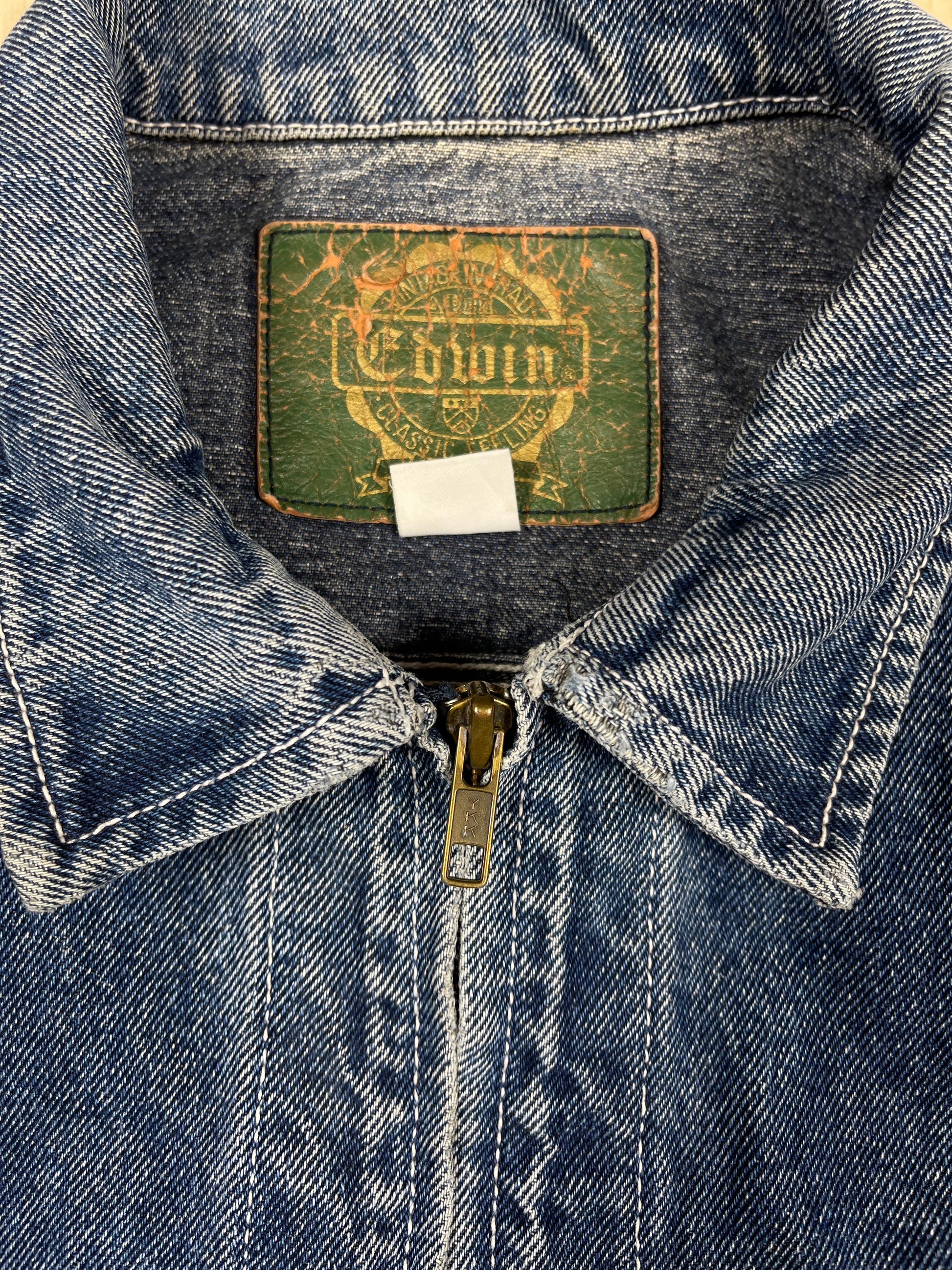 Vintage 90's Edwin ClubMan Work Denim Jacket Made in Japan Size L Blue