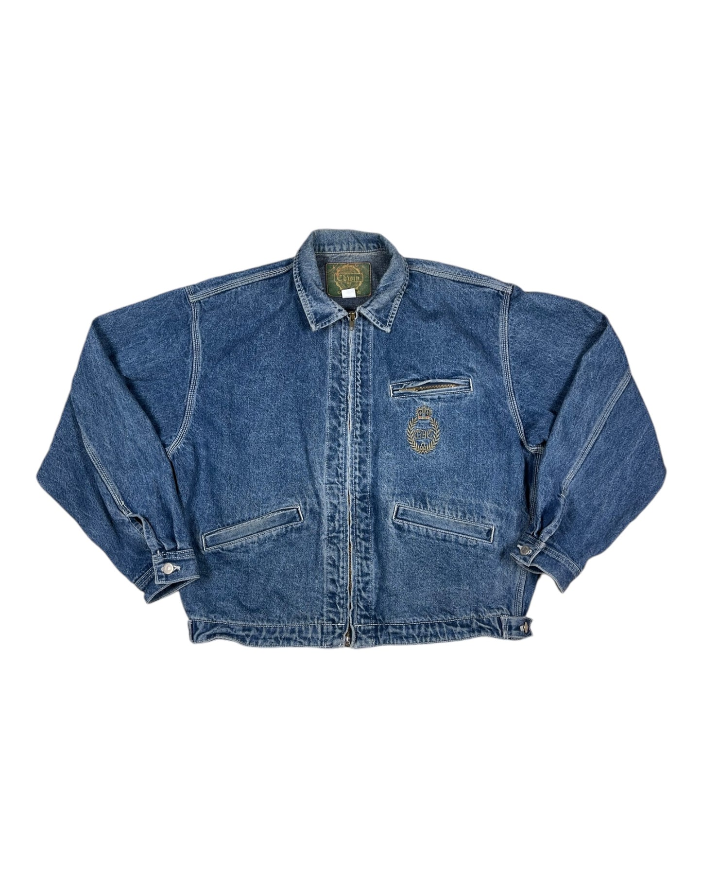 Vintage 90's Edwin ClubMan Work Denim Jacket Made in Japan Size L Blue