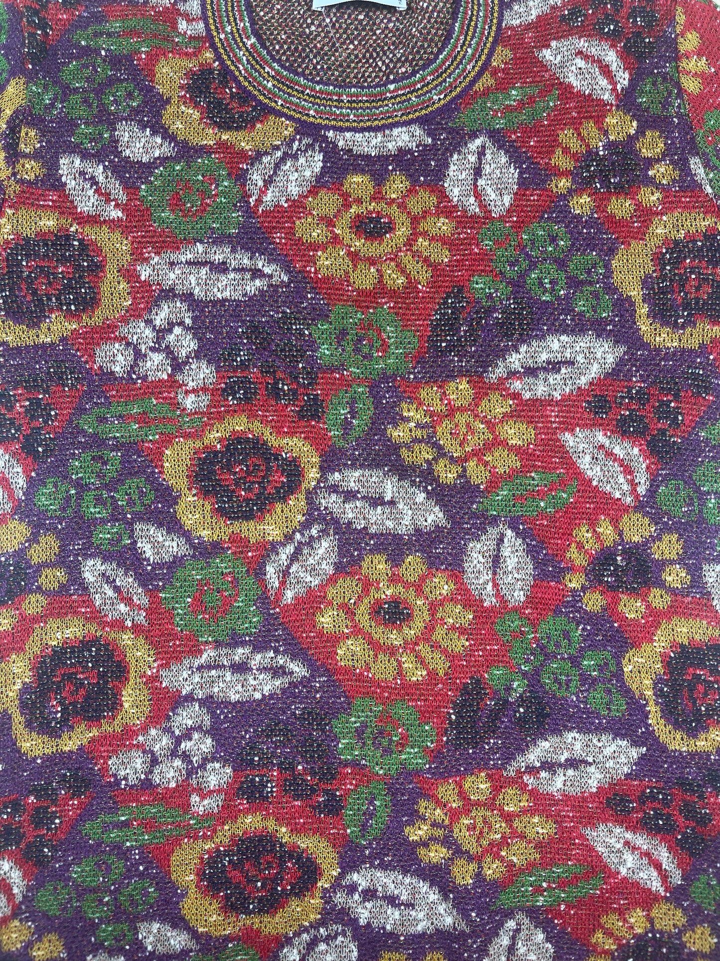 Vintage 90's Missoni Made in Italy T-Shirt Flowers Floral Size M