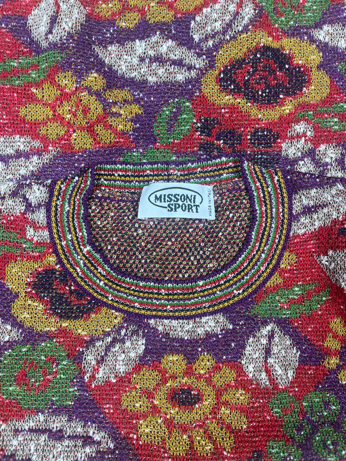 Vintage 90's Missoni Made in Italy T-Shirt Flowers Floral Size M