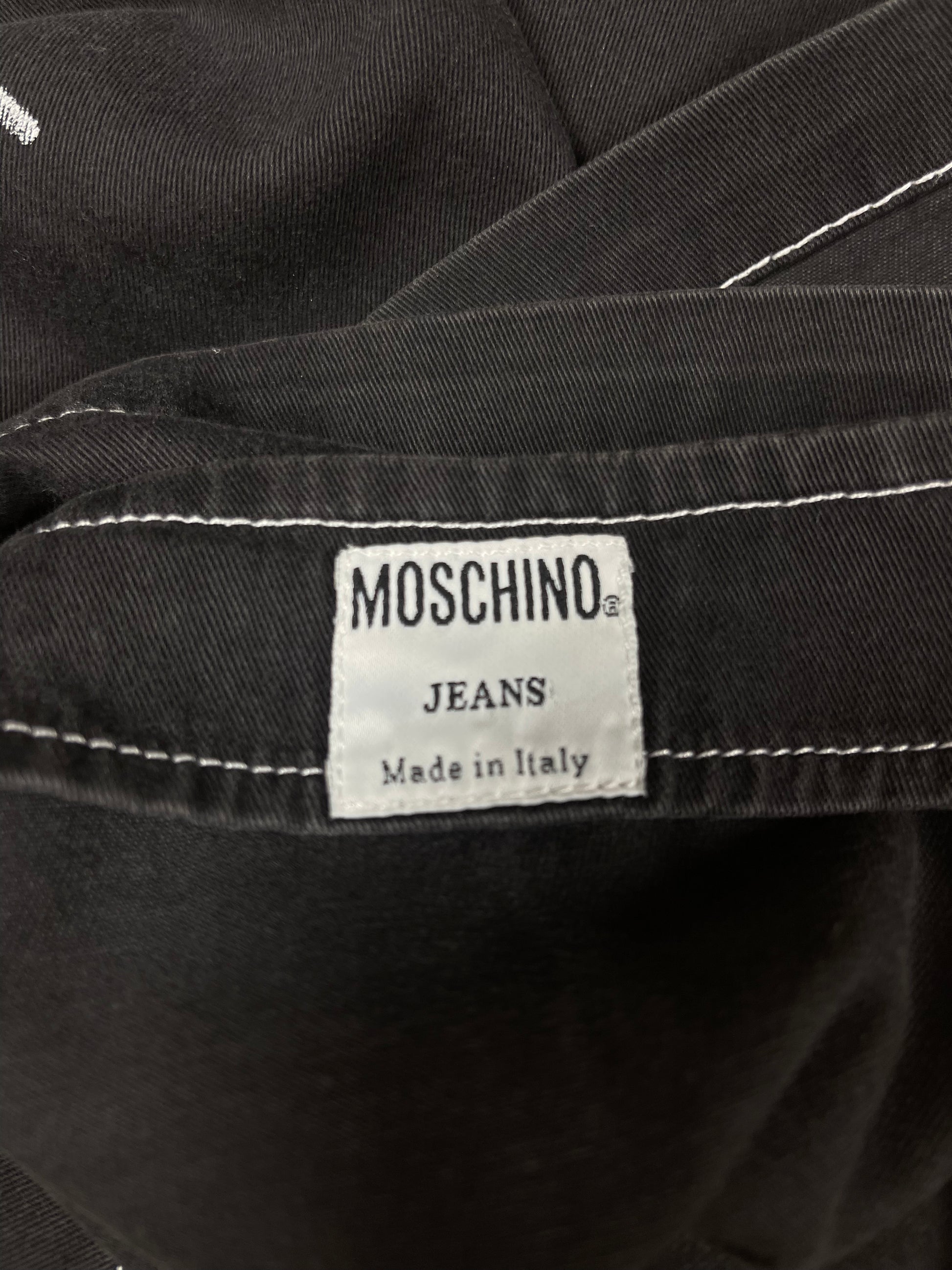 Vintage 90's Moschino Jeans Skirt Black Made in Italy Size M
