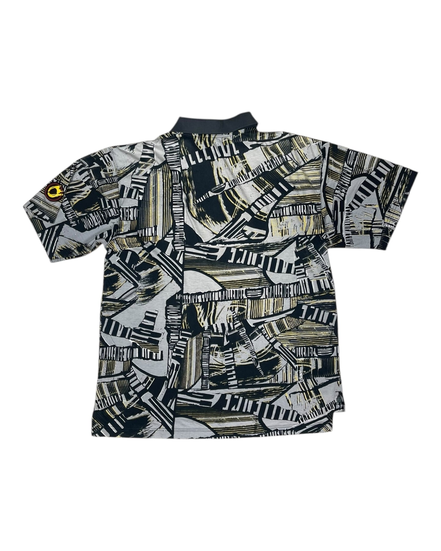 Vintage 90's Nike Challenge Court Polo Tennis Shirt Andre Agassi Size L Abstract Pattern