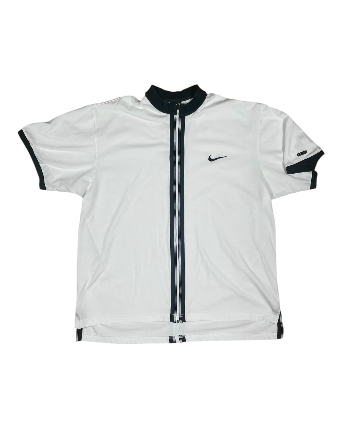 š¾ Vintage 90's Nike Dri Fit Andre Agassi Zipper Tennis Shirt White Size L