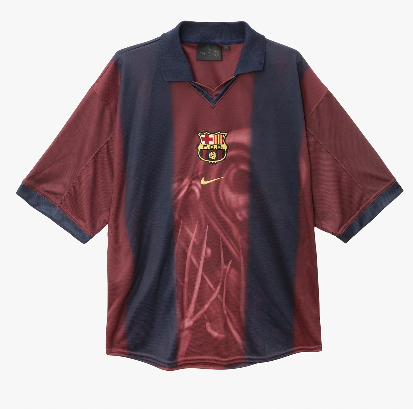 Vintage Barcelona Nike 1999 - 2001 Home Football Shirt Cactus Jack Travis Scott Skeletal Graphic DRI FIT 1899 Centenary Red Blue Made in UK Size XL 2025 May